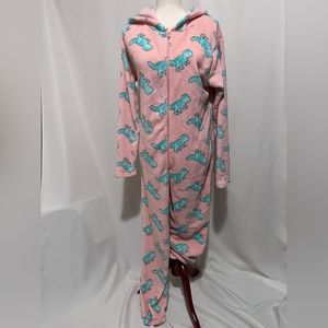 Hot Kiss Pink Dinosaur Pajama Onesie